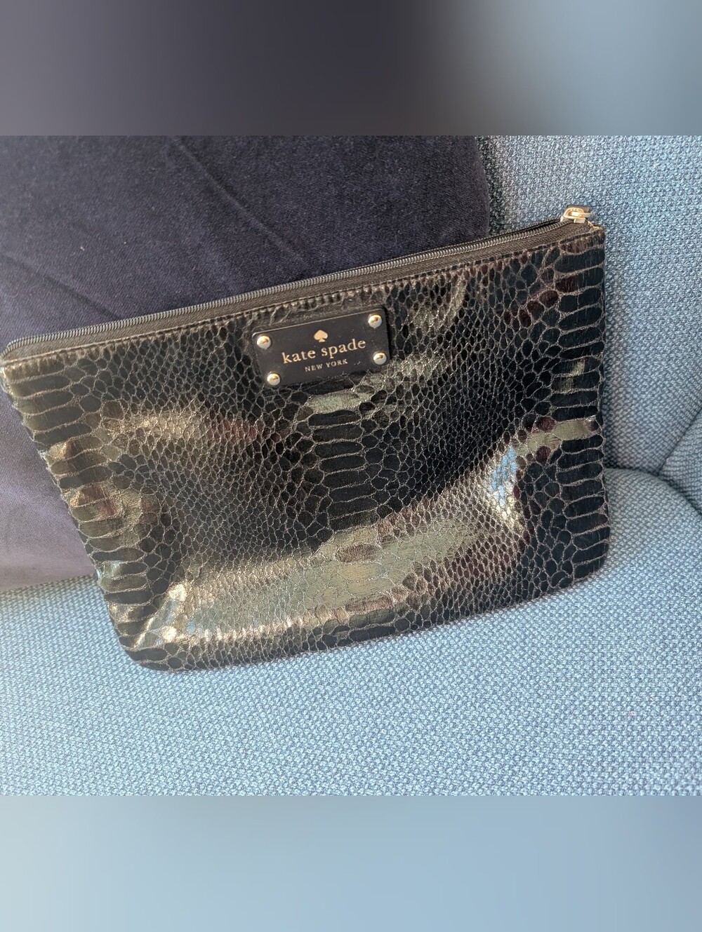 Kate Spade Foiled Again Gia Black Clutch